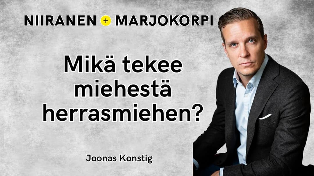 Videon Mikä tekee miehestä herrasmiehen, Joonas Konstig? | Niiranen & Marjokorpi | 39 kansikuva