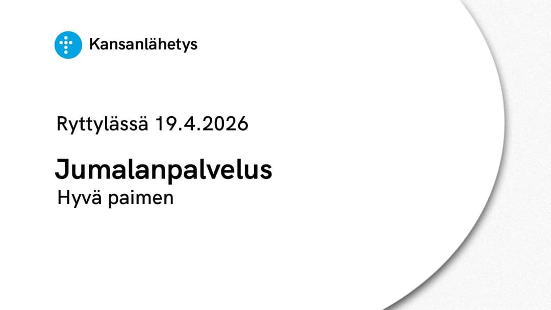 Videon 19.4.2026 klo 13:00 | Jumalanpalvelus, Hyvä paimen, Mika Ebeling kansikuva